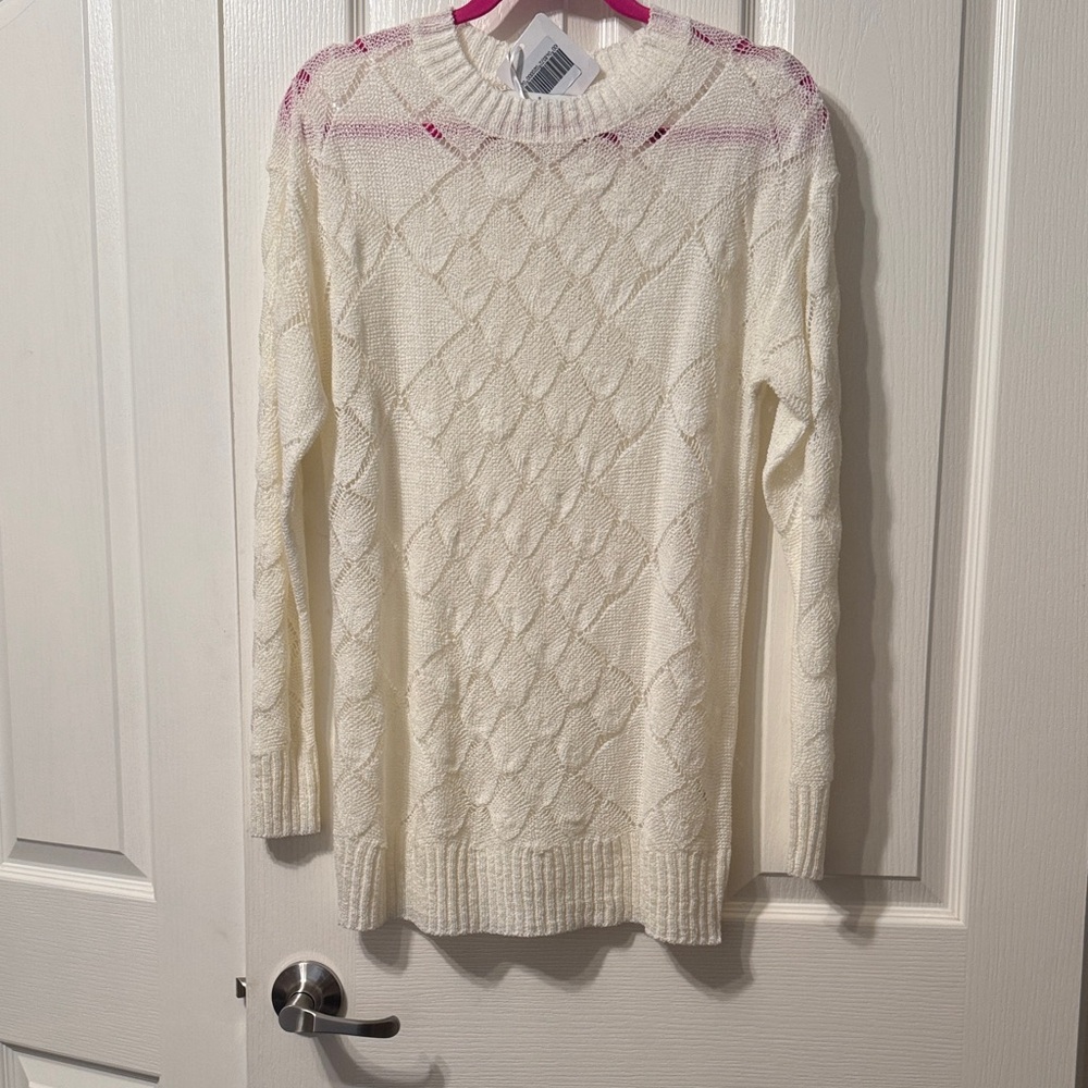 Elegant Cream Cable Knit Sweater